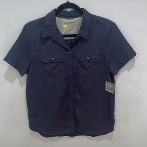 Eddie Bauer NWT Travex short sleeve women’s M ripstop travel hiking shirt Navy